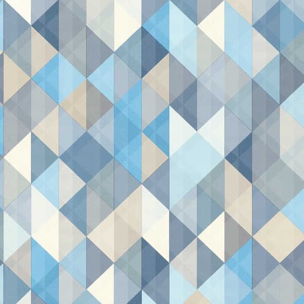 Retro Tapet Roberto M1-No.247 Blå Grå Geometrisk Grafisk