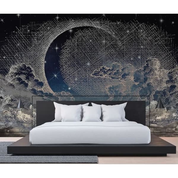 Tapet Himmel M1-No.60201 Digitaltryck Beige Vit Måne