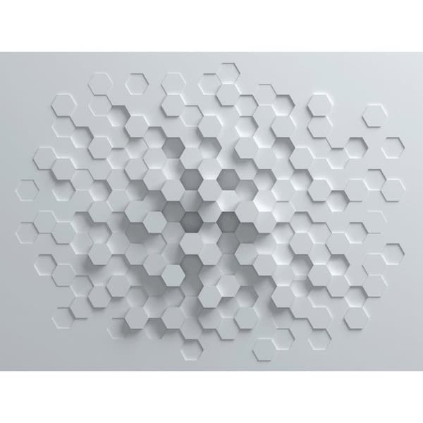 Vinyltapet på non-woven - A.S CREATION - Panoramic The Wall - Geometrisk - Vit - Grå
