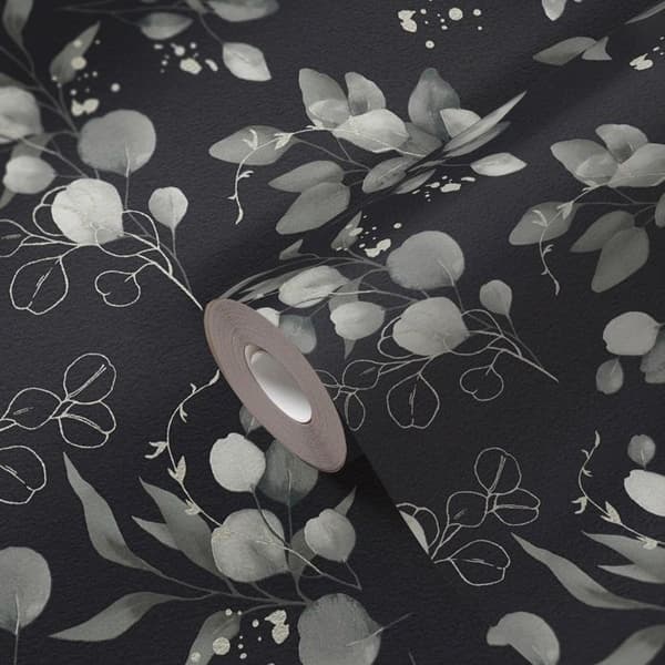 Non-woven tapeter - svart - blommor / blommig - Mönstrade tapeter - Pure Elegance - A.S