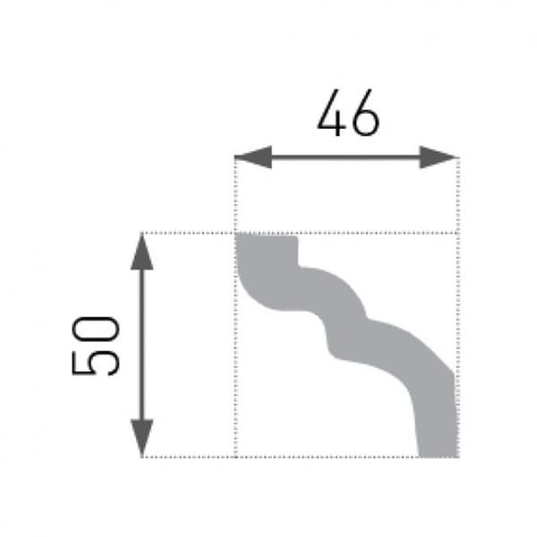 PROVISTON Taklist Polystyren 46 x 50 x 2000 mm Vit Taklist