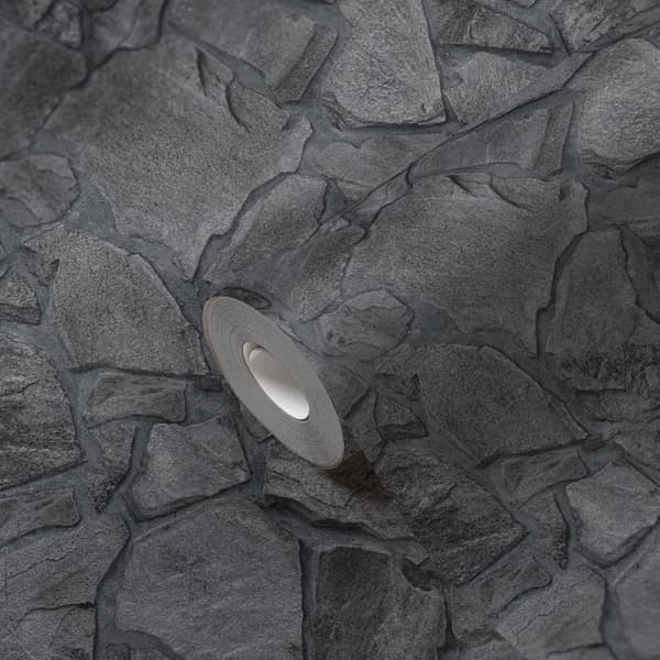 Non-woven tapeter - A.S. CREATION - Elements II - Svart - Stenimitation - 53 x 10,05 m