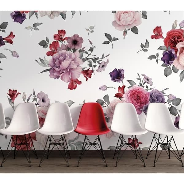 Tapeter blommor M1-No.60410 digitaltryck rosa vit rosor