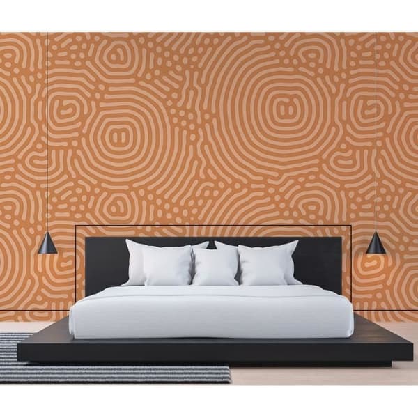 Abstrakt Tapet M1-No.61392 Digitaltryck Orange