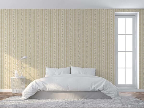 Tapet Ränder Pepe M1-No.77 Guld Kräm Barock Ornamenter