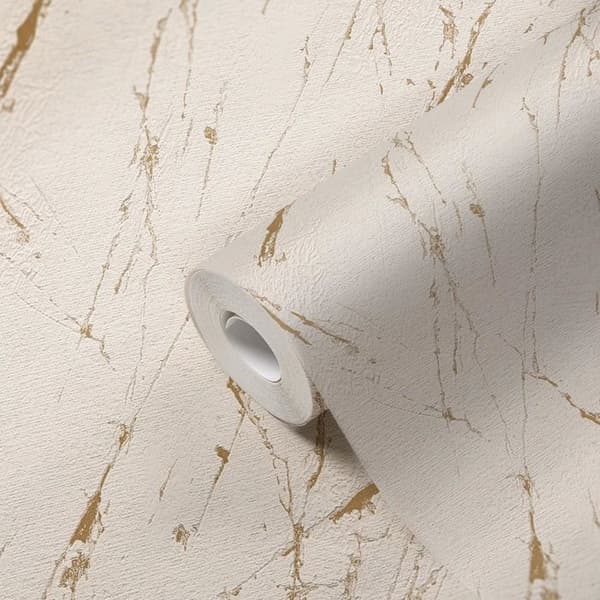 Non-woven tapeter - beige - stenimitation - Mönstrade tapeter - Elements II - A.S Création