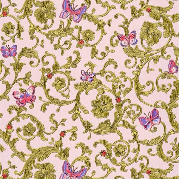Barocktapet Raffaele M1-No.85 Grön Ros Tapetdesign