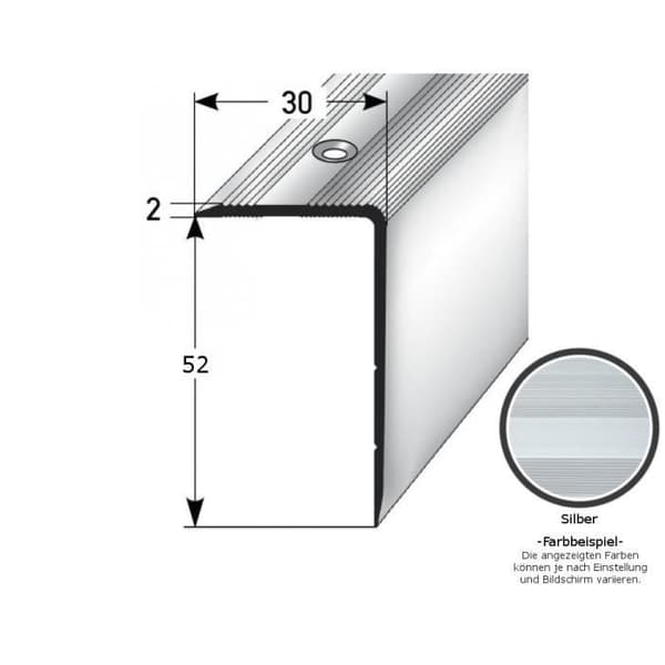 PROVISTON Trappsteg för golvbeläggning 30 x 52 x 1000 mm Silver