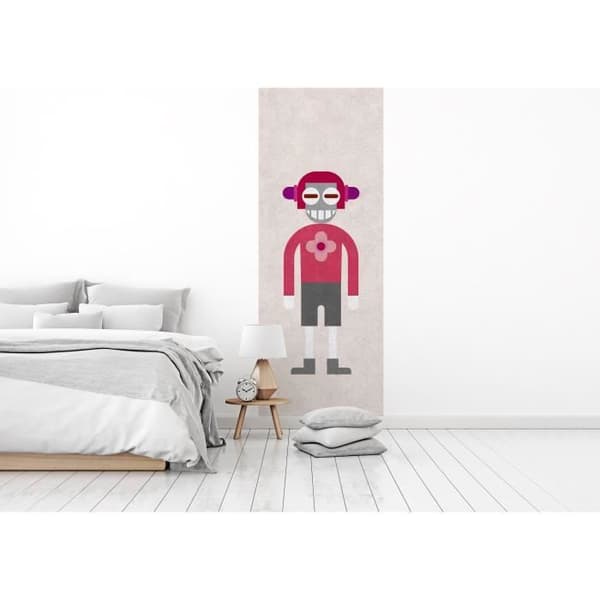 Abstrakt tapet M1-No.60984 Digitaltryck Röd Beige Robot