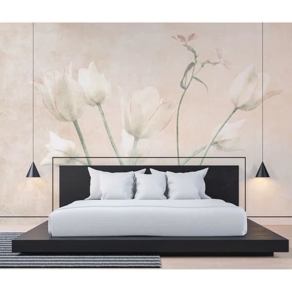 Tapet blommor M1-No.61279 Digitaltryck Gul Grön
