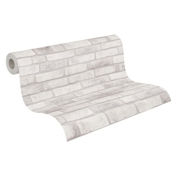 Non-woven tapeter - vit - stenimitation - Mönstrade tapeter - Elements II - A.S Création