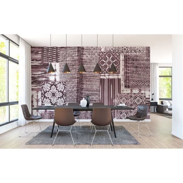 Orientaliskt tapet M1-No.60245 Digitaltryck Lila Vit Patchwork