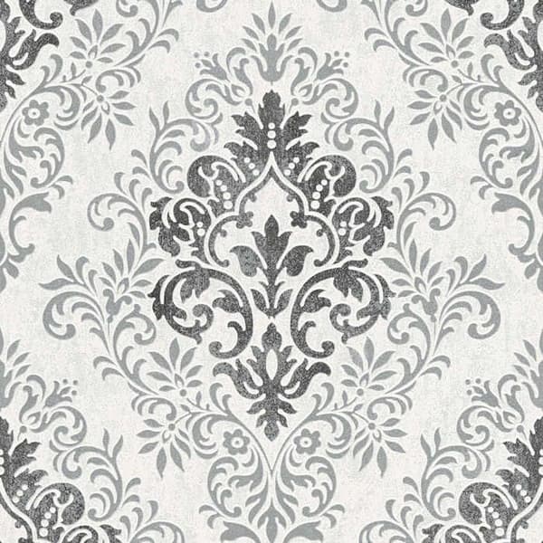 Baroque Tapet M1-No.2446 Antracit Grå Ornament