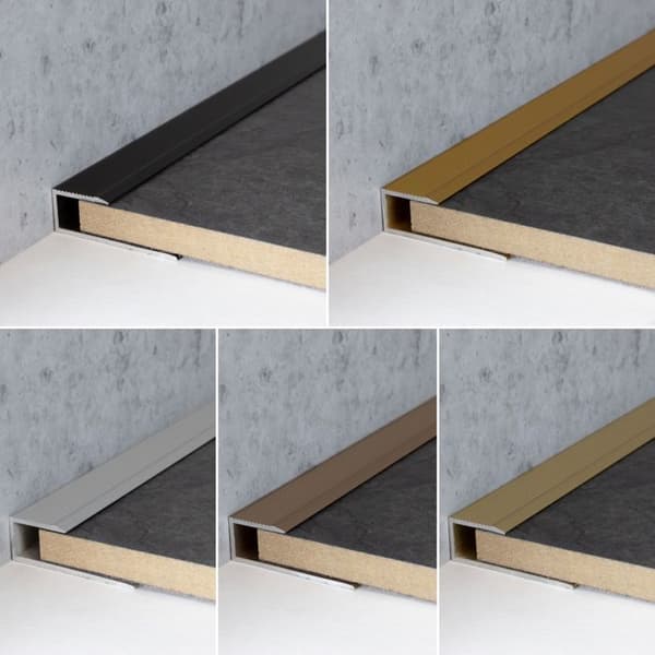 Profil av anoderad aluminium Silver L 15.6 mm H 8.5 mm Genomgående profil för finish