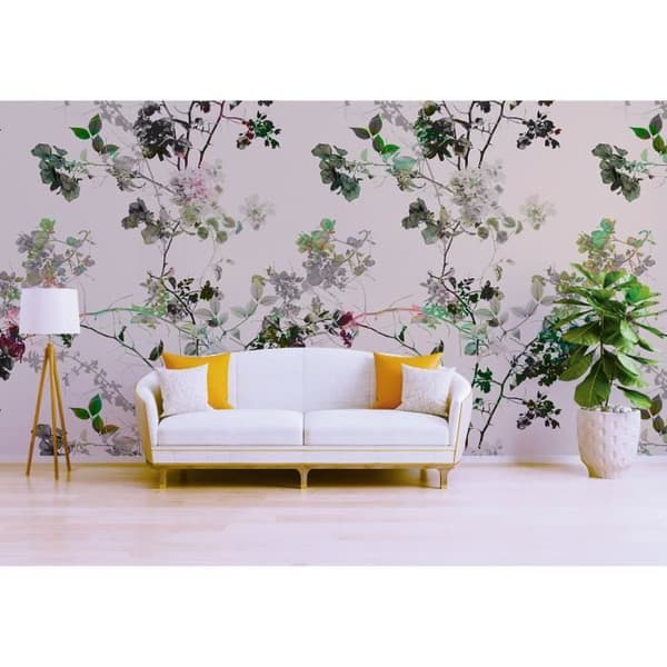 Tapet blommor M1-No.60548 Digitaltryck Blå Grön Blommig