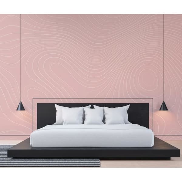 Abstrakt Tapet M1-No.60717 Digitaltryck Rosa Vit