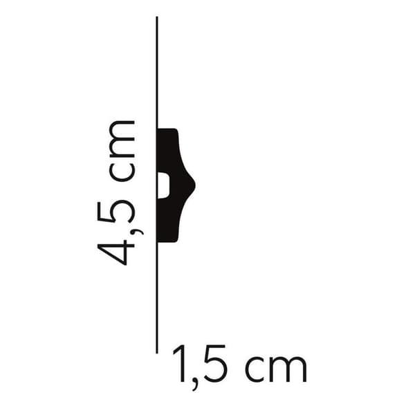 PROVISTON Cimaise "NE026" 15 x 45 x 2000 mm Vit