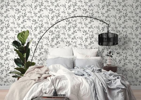 Fibertapet - vit - blommor / blommig - Mönstrade tapeter - Pure Elegance - A.S