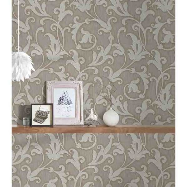 Tessuto väggtextil - 10,05 m x 0,53 m - brun