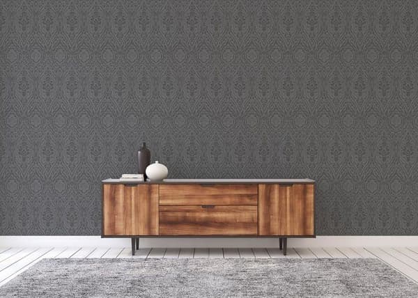 Tapet Stenar M1-No.3855 Non-vävd Tapet Brun Barock Ränder