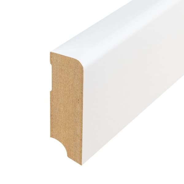 PROVISTON Modern sockel 19 x 58 x 2400 mm Medium (MDF) vitlackerad för att måla