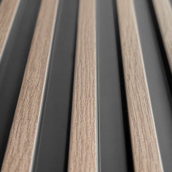 PROVISTON Akustiska 3D väggpaneler Kit 12 x 120 x 2700 mm per panel Grå ek Hög kvalitet Robust Hållbar 7 bitar