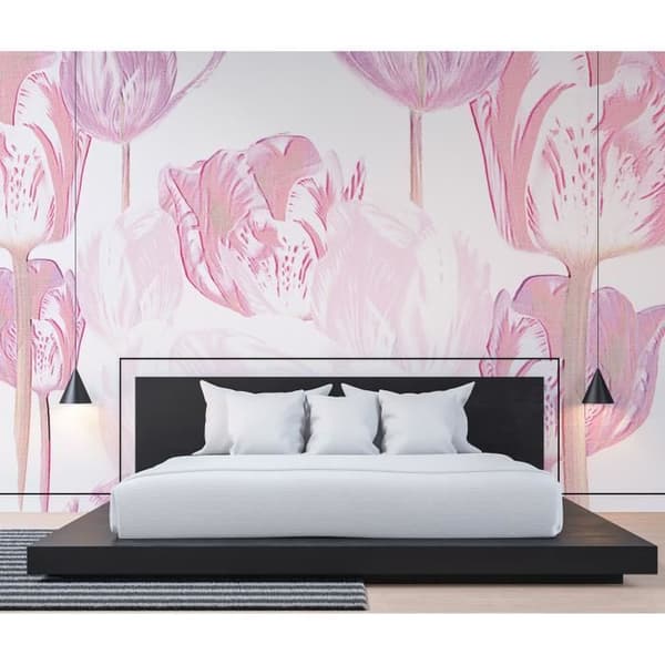 Papper tapet blommor M1-No.60319 Digitaltryck Ros Vit Blomster