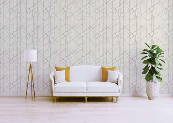 Grafiskt Tapet Roberto M1-No.290 Silver Vit Geometrisk Tapet