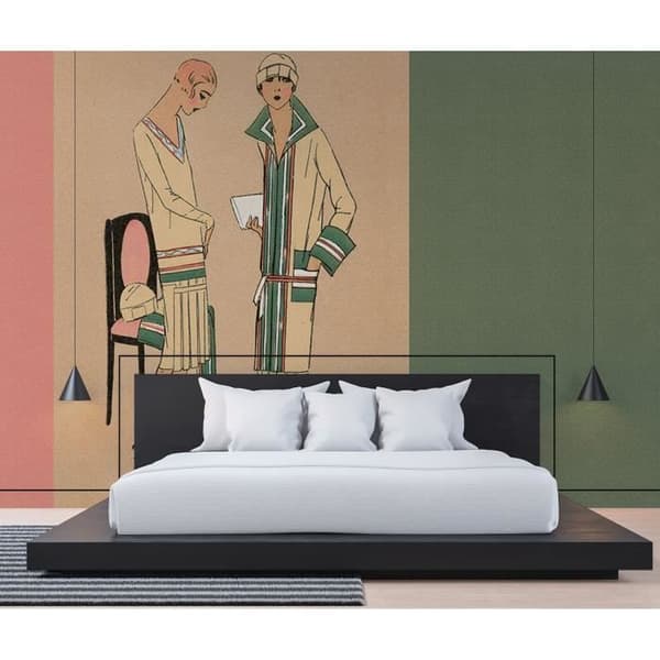 Tapet M1-No.61248 Digitaltryck Grön Beige Välbefinnande