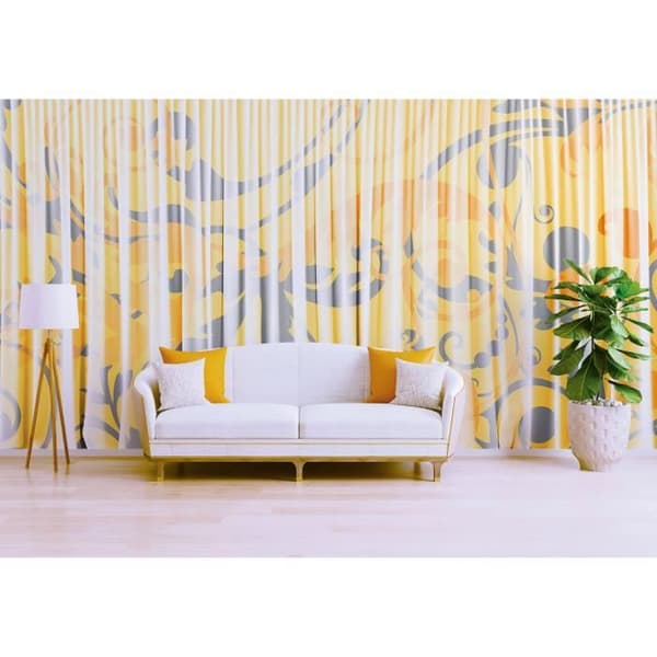 Barocktapet M1-No.60080 digitaltryck gul vit