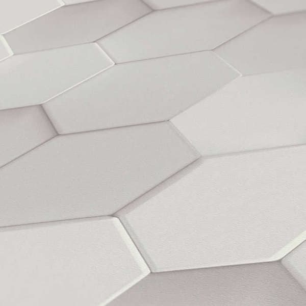 Tapet 3D Effekt Leonardo M1-No.3563 Grå Vit 3D Geometriskt Tapet