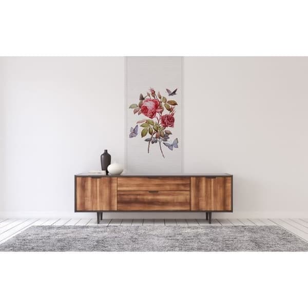 Papper vägg blommor M1-No.60934 digitaltryck röd vit rosor floral