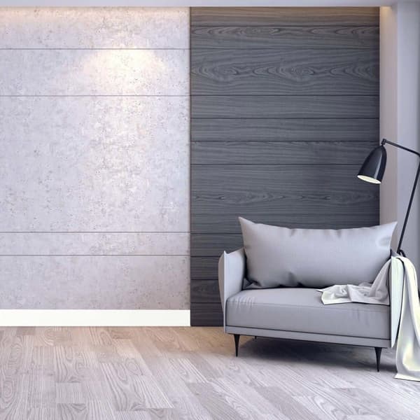 PROVISTON Modern sockel 19 x 58 x 2400 mm Medium (MDF) vitlackerad för att måla