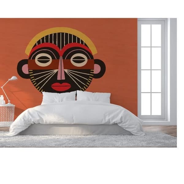 Abstrakt tapet M1-No.61164 Digital tryck Orange Brun Oriental