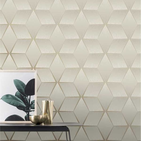 Geometriskt texturerat tapet Rasch Taupe 310603