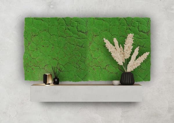 JANGAL - Modular Wall - Akustisk väggpanel - 520 x 520 x 30 mm - Skogsgrön designermossa - Växtpanel