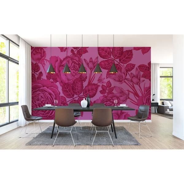 Papper tapet blommor M1-No.60512 Digitaltryck Rosor Rosa