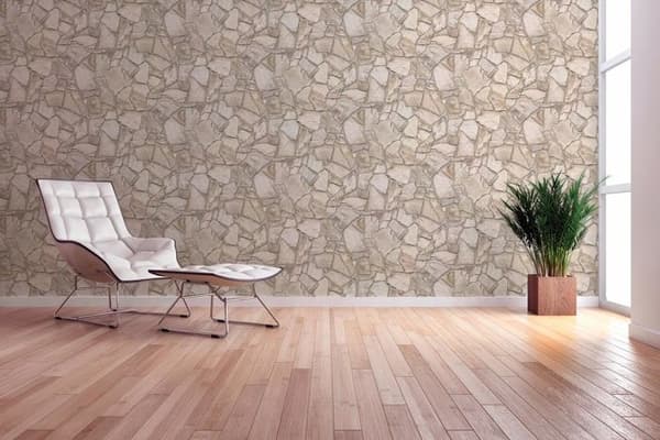 Non-woven tapeter - beige - stenimitation - Mönstrade tapeter - Elements II - A.S Création