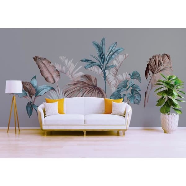 Tapet Palms M1-No.61303 Digitaltryck Blå Grå Dschungel