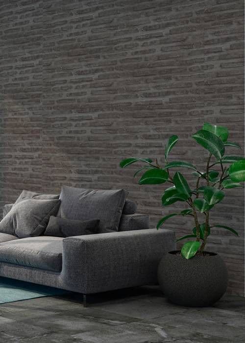 A.S. Creation Elements 374223 non-woven tapet sten tegel 0.53 m x 10.05 m grå