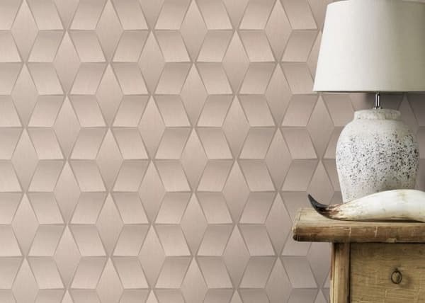 Geometriskt texturerat tapet Rasch Taupe 310603