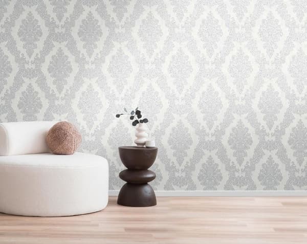 Non-woven tapeter - vit - barock - Mönstrade tapeter - Pure Elegance - A.S