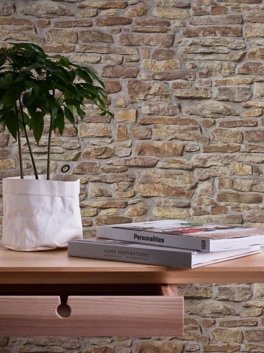 Non-woven tapeter - A.S. CREATION - Elements II - stenimitation - beige - 53 cm x 10,05 m