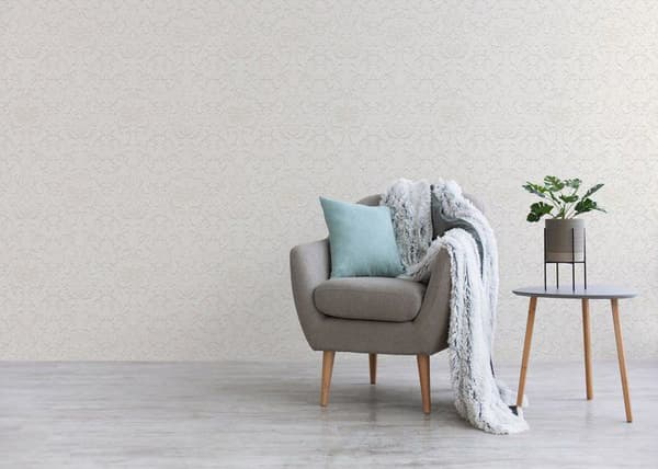 Barocktapet Nicolo M1-No.3593 Tapet i vit krämfärg