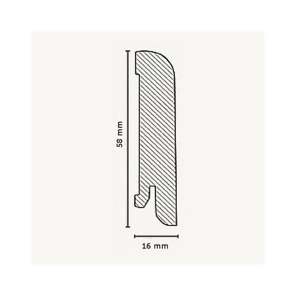 Plint MDF 16 x 58 x 2500 mm silver Plint av PROVISTON