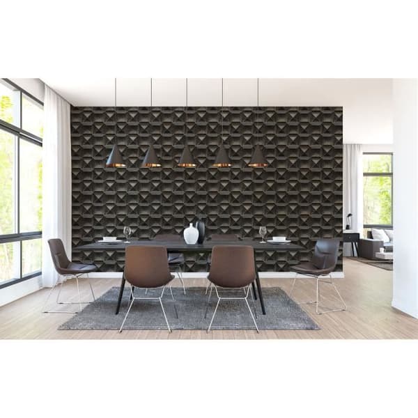 3D-tapet M1-No.60955 Digitaltryck Svart Brunt Grafisk