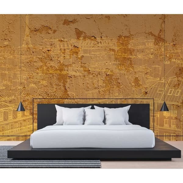 Tapet Stad M1-No.60338 Digitaltryck Orange Gul Abstrakt