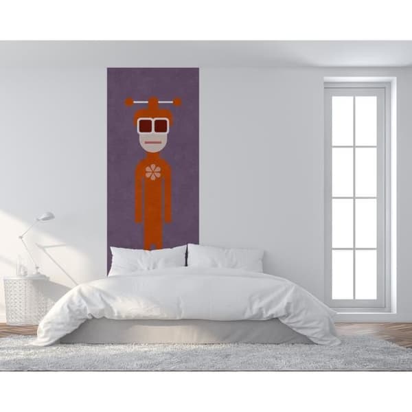 Abstract tapet M1-No.60983 Digitaltryck Lila Orange Robot
