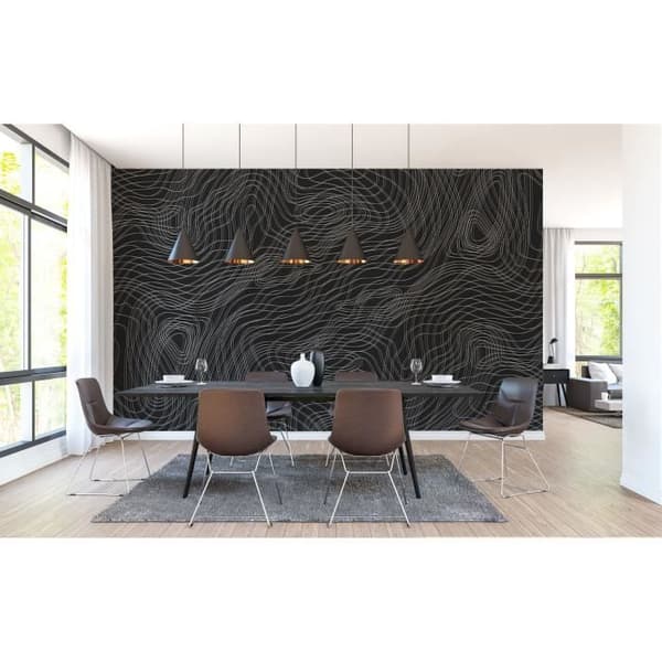 Grafiskt tapet M1-No.60055 digitaltryck svart vit