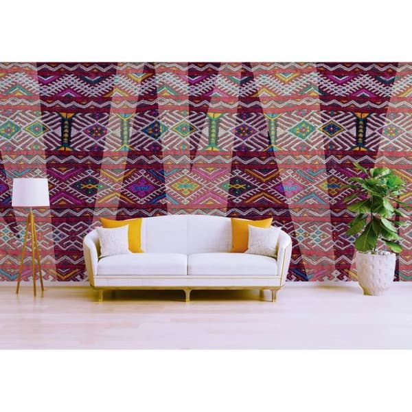 Oriental tapet M1-No.60051 Digitaltryck Lila Grön